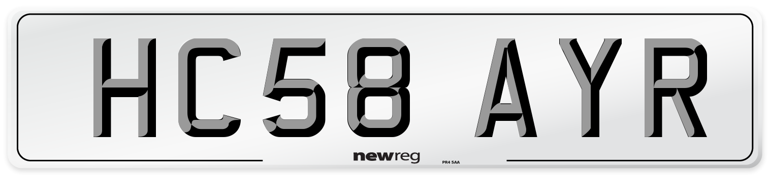HC58 AYR Number Plate from New Reg